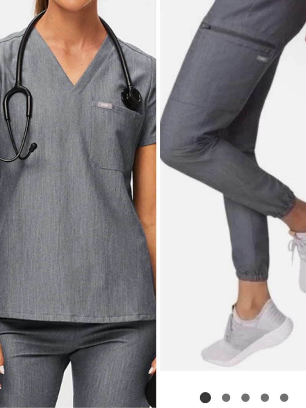 Figs Scrub Set Graphite Grey - Lima cargo scrub pants and catarina scrub top